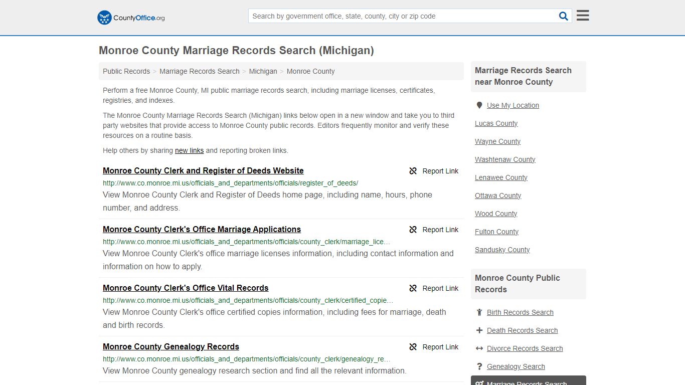 Marriage Records Search - Monroe County, MI (Marriage Licenses ...